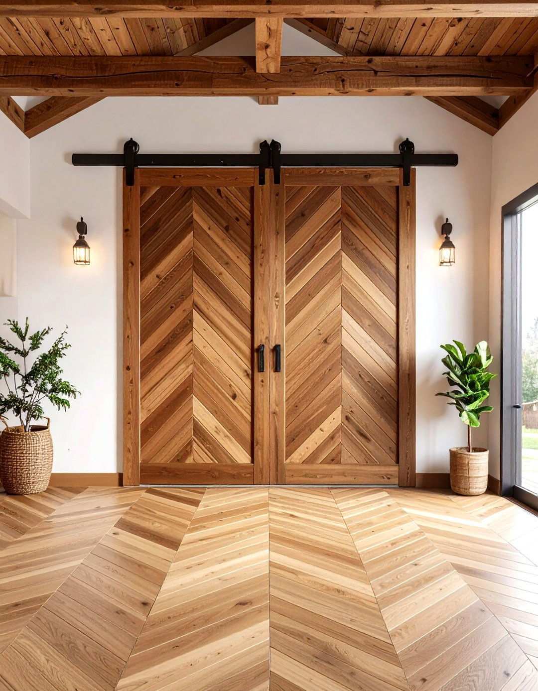 Chevron Pattern Barn Door Panels - 20 Barn Door Ideas