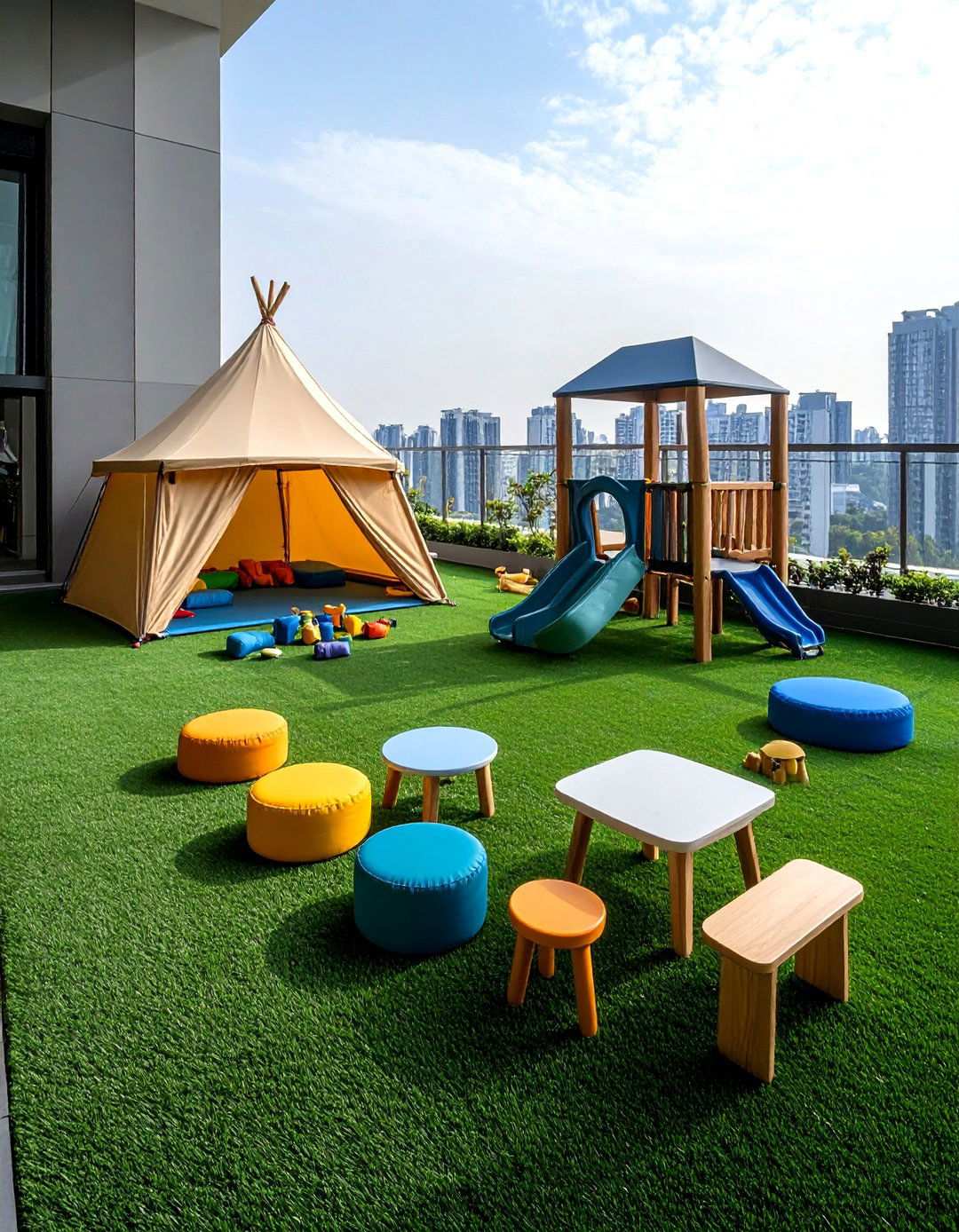 Childrens Play Corner Artificial Grass Design - 20 Artificial Grass Balcony Design