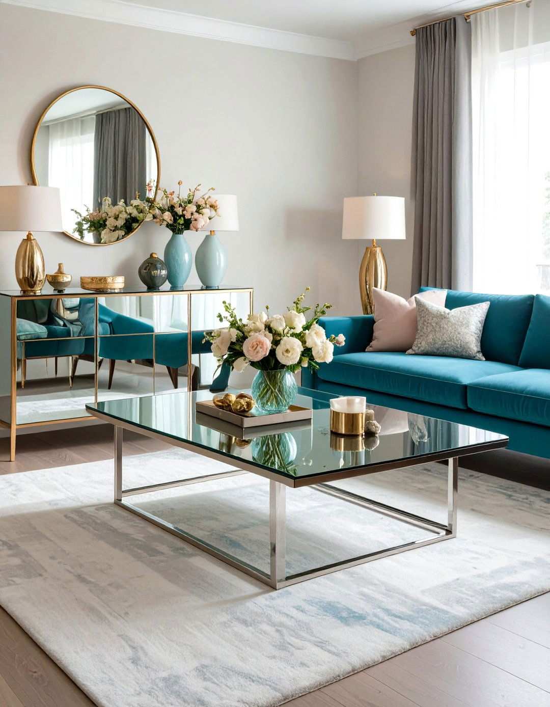 Chrome and Glass Living Room Accents - 20 70s Living Room Ideas