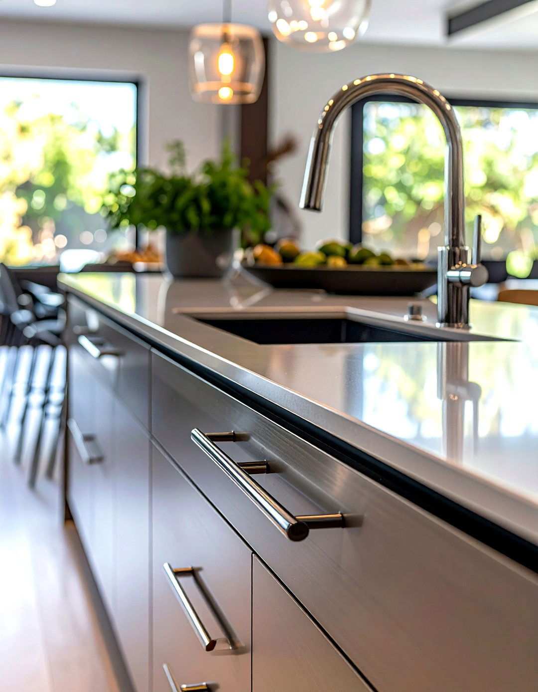 Chrome Kitchen Hardware and Metallic Accent Finishes - 20 1980s Kitchen Ideas