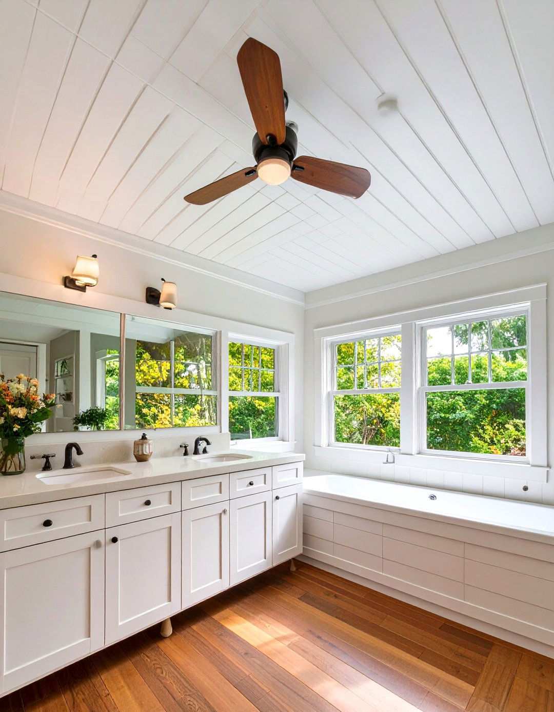 Classic Beadboard Bathroom Ceiling Charm - 20 Bathroom Ceiling Ideas