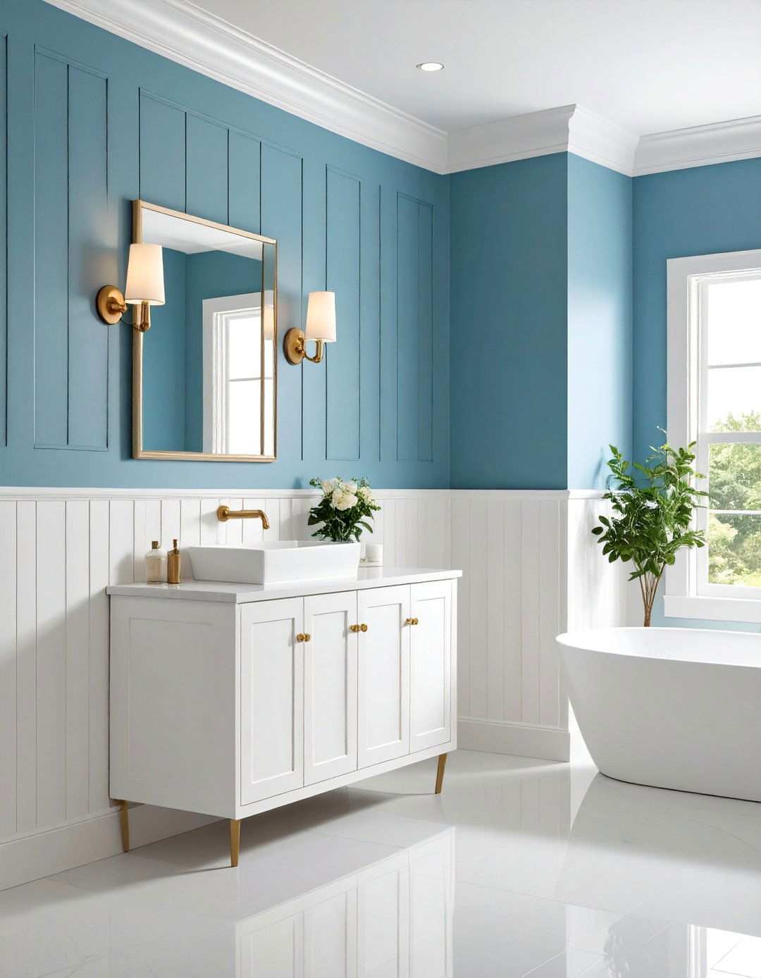 Classic Half Wall Beadboard Wainscoting - 20 Beadboard Bathroom Ideas