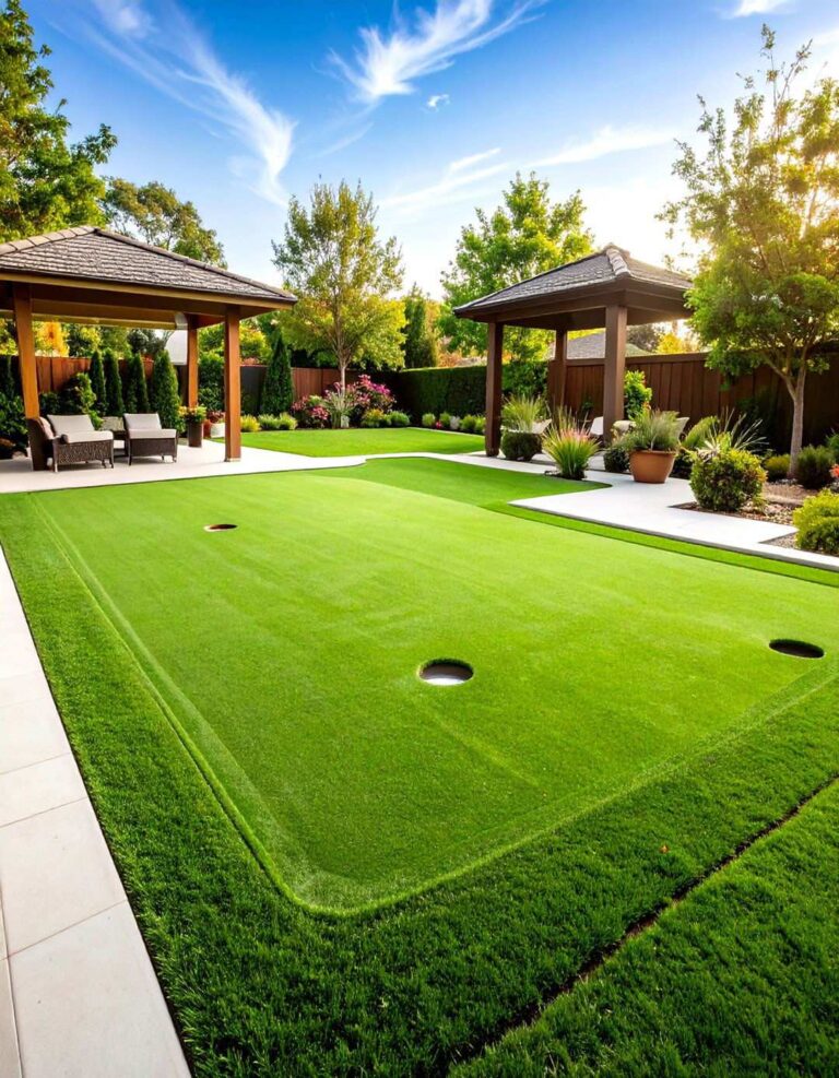 Classic Rectangular Putting Green Layout - 20 Backyard Putting Green Ideas