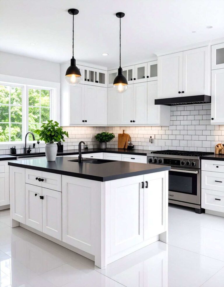 Classic Subway Black and White Kitchen Backsplash - 20 Black and White Kitchen Backsplash Ideas