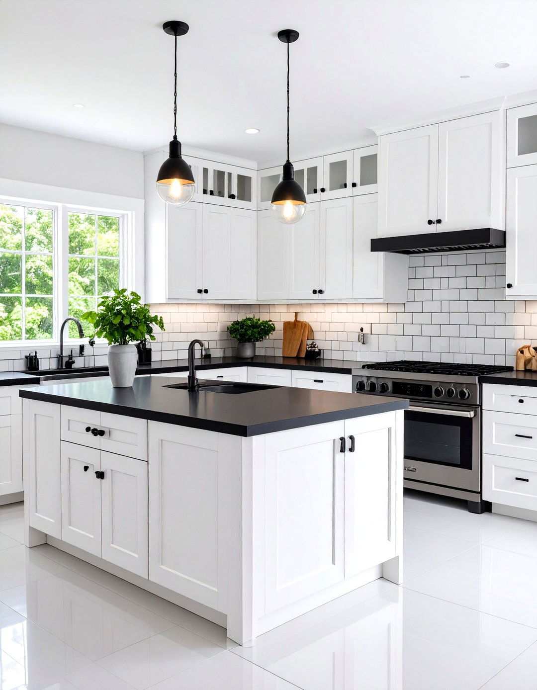 Classic Subway Black and White Kitchen Backsplash - 20 Black and White Kitchen Backsplash Ideas