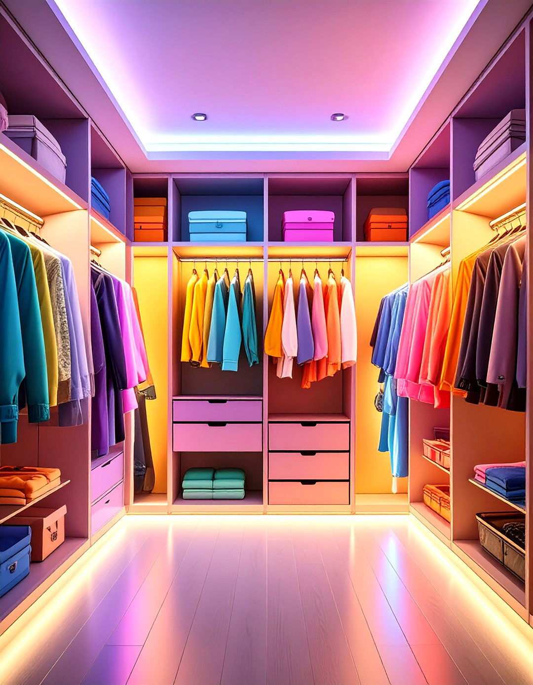 Climate Controlled Wardrobes with AI Styling Assistants - 20 2100s Room Ideas