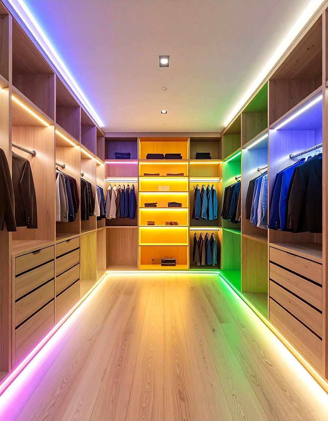 Closet Organization LED System - 20 Aesthetic Room Ideas With Led Lights
