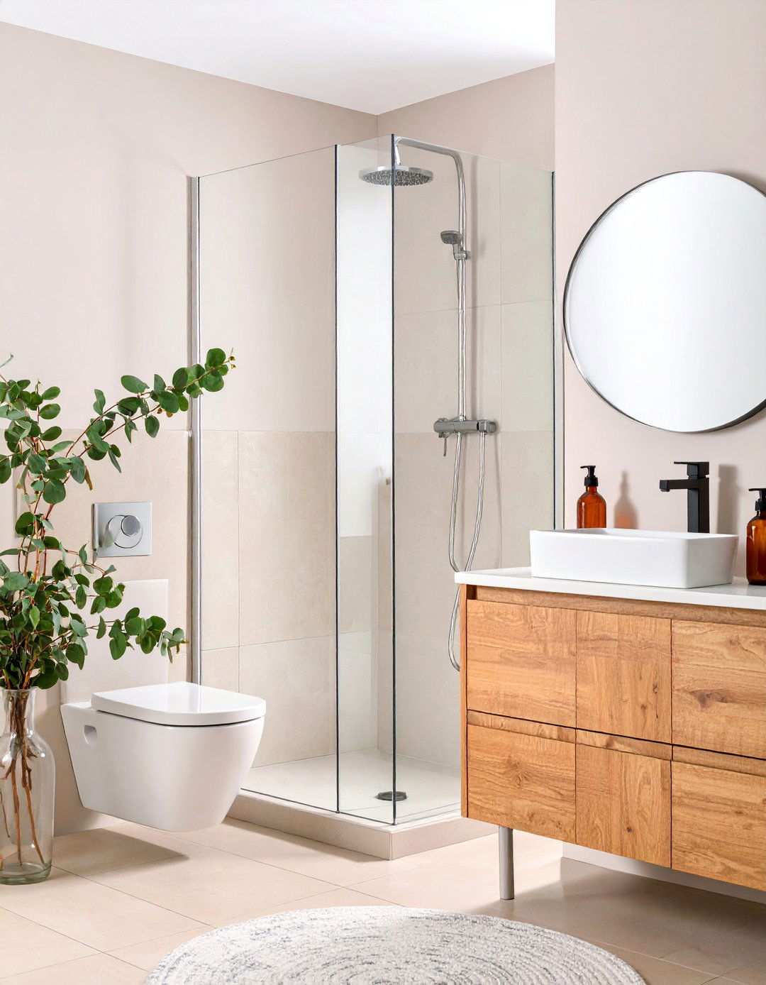 Clutter Free Minimalist Beige Bathroom - 20 Beige Bathroom Ideas