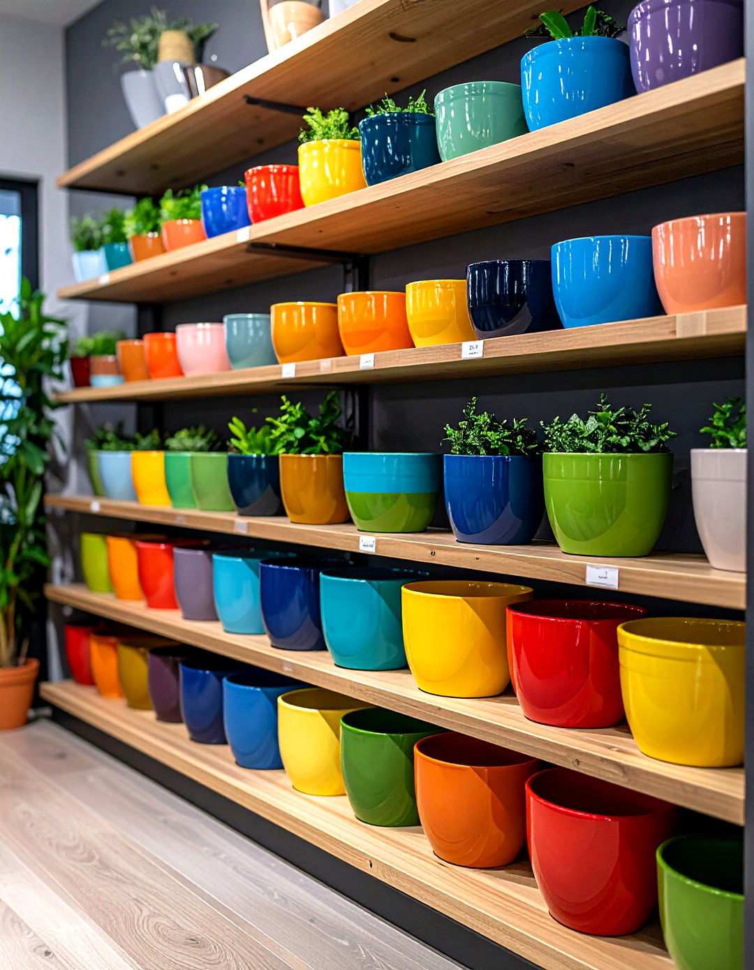 Color Blocked Painted Pot Bold Sections - 20 Painted Pot Ideas