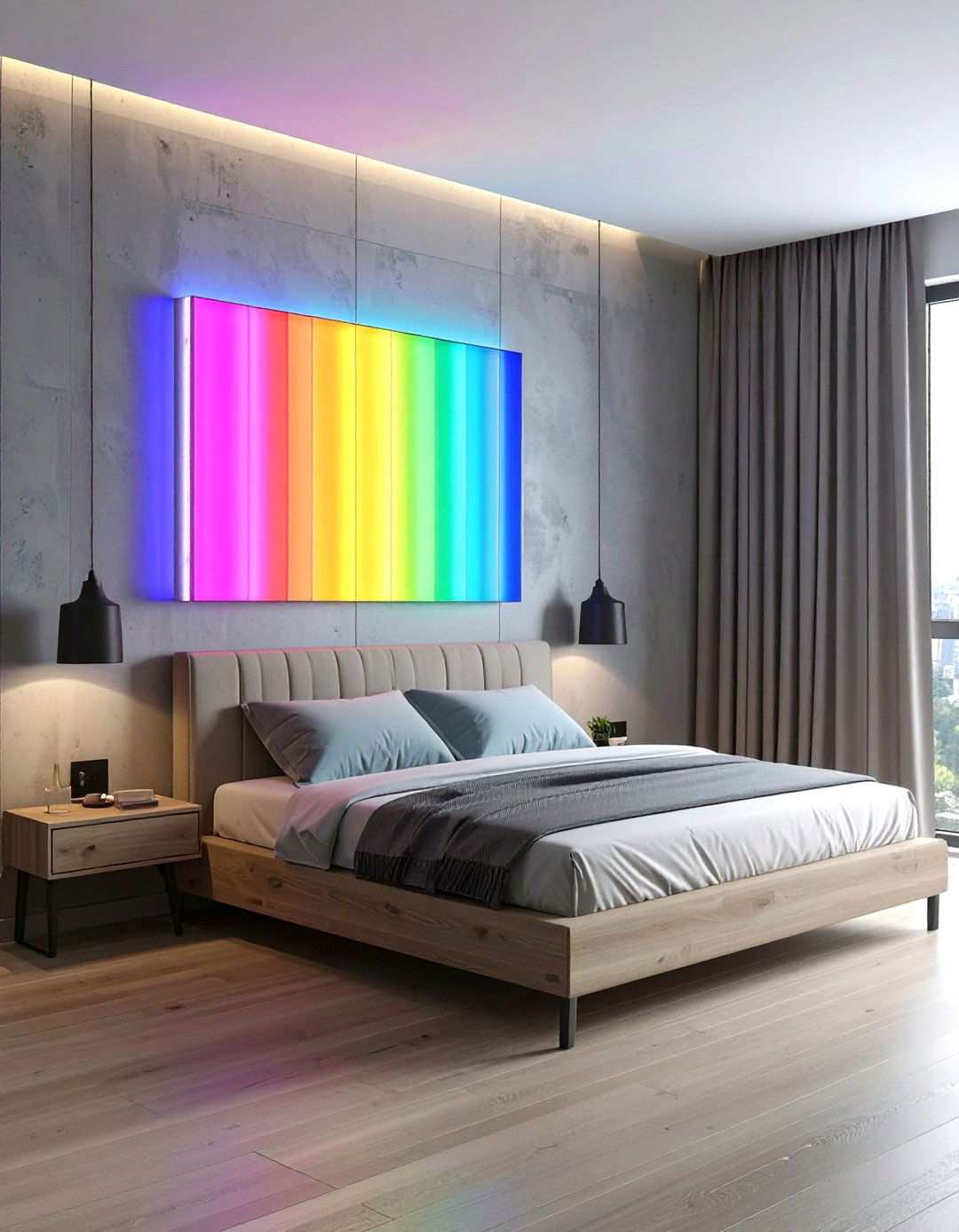 Color Changing RGB Wall Sconce - 20 Bedroom Wall Sconce Ideas