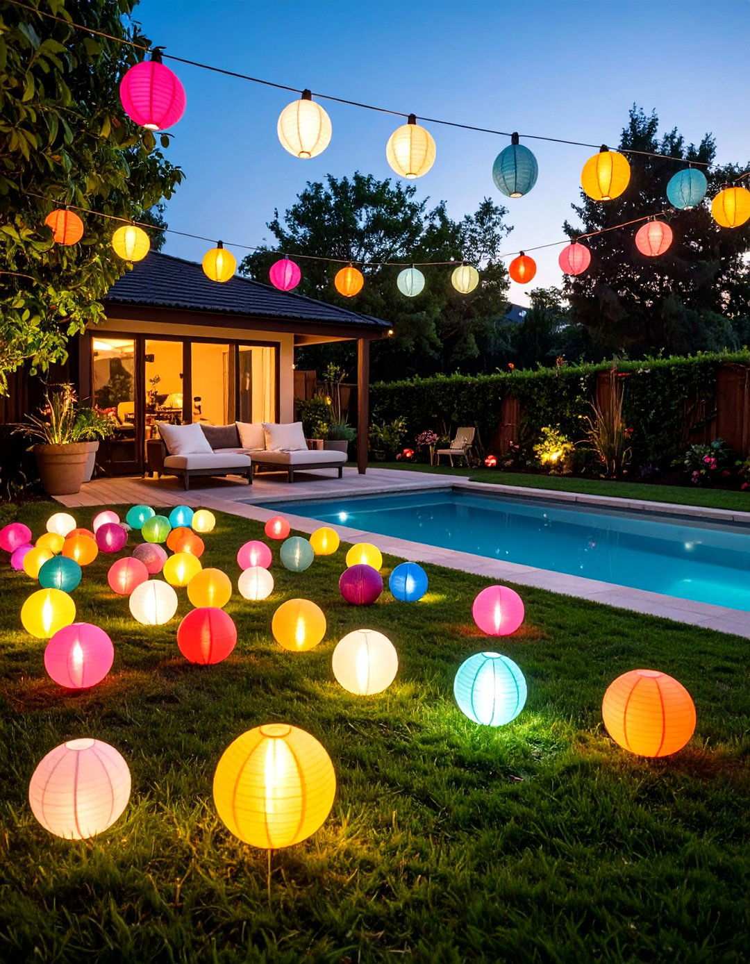 Colorful LED Backyard Lighting Schemes - 20 Backyard Lighting Ideas