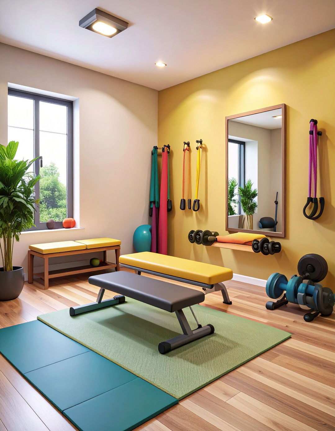Compact Fitness Zone Fits in a Black Man Cave - 20 Black Man Cave Ideas