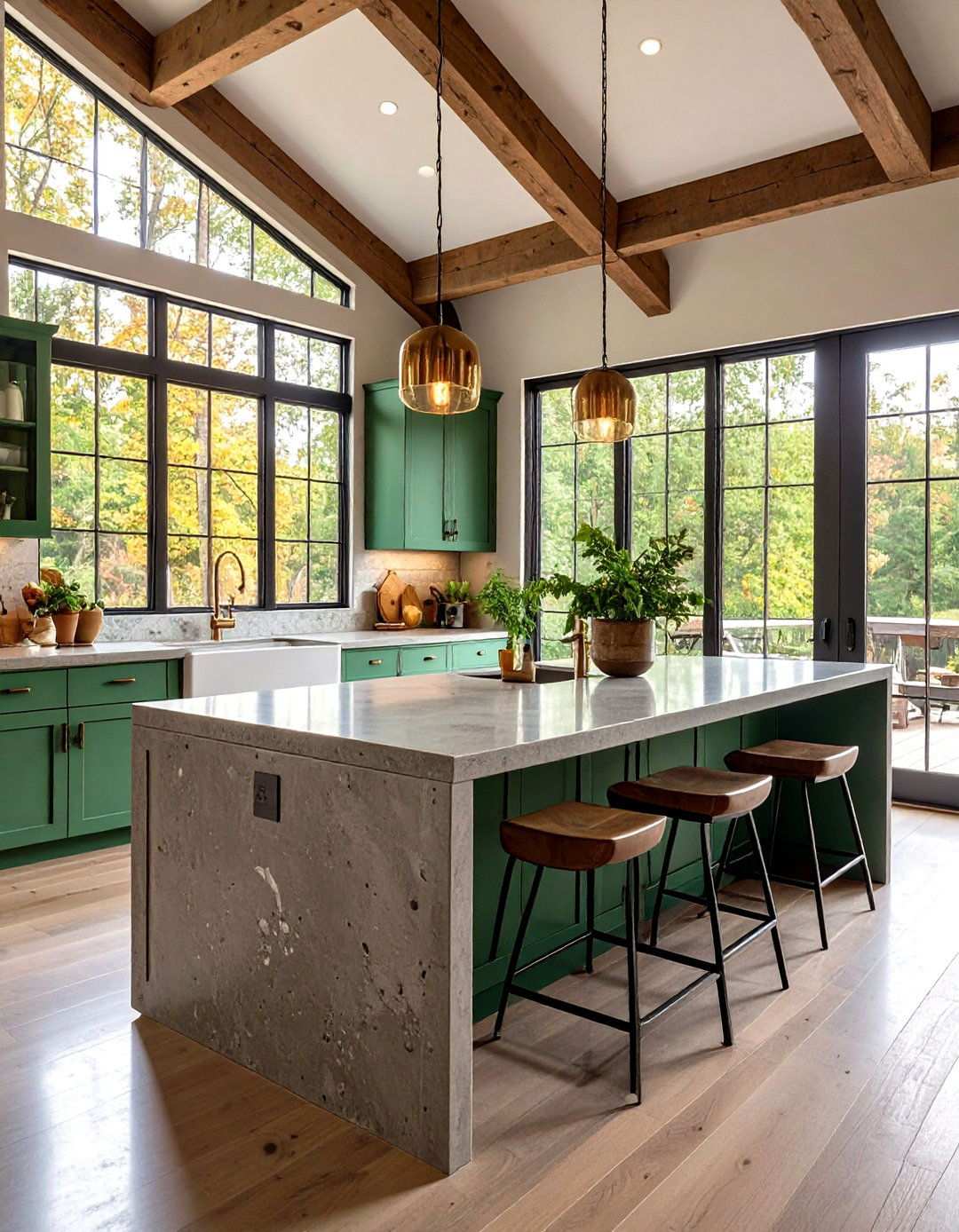 Concrete Countertop Barndominium Kitchen for Durable Style - 20 Barndominium Kitchen Ideas