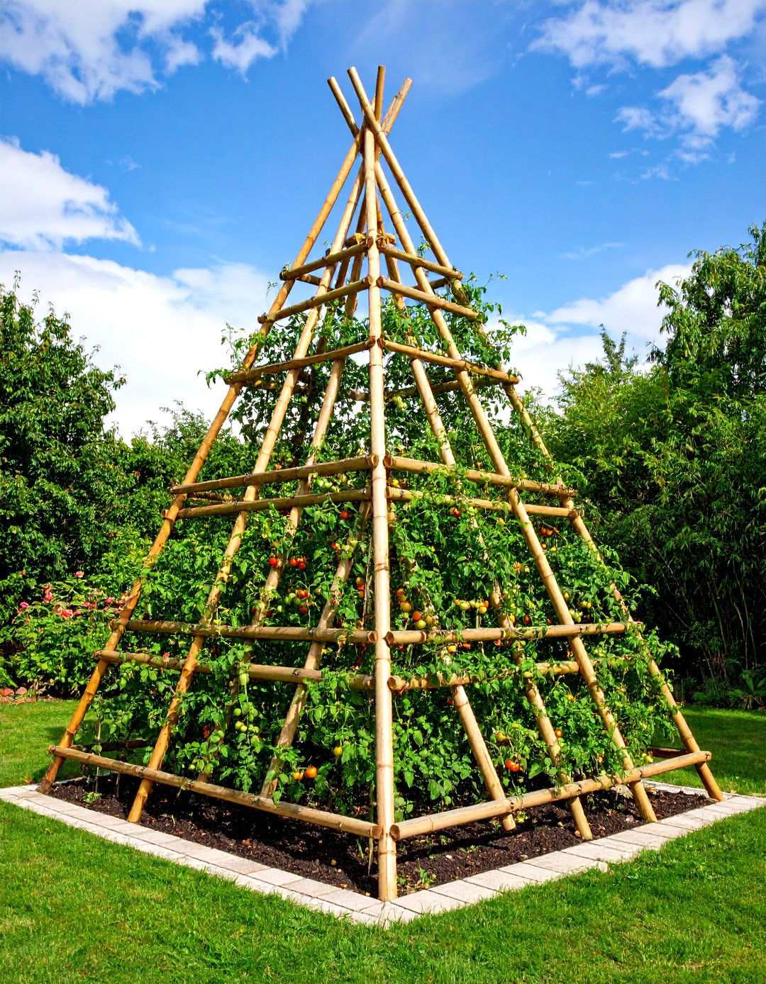 Cone Pyramid Trellis - 20 Tomato Trellis Ideas