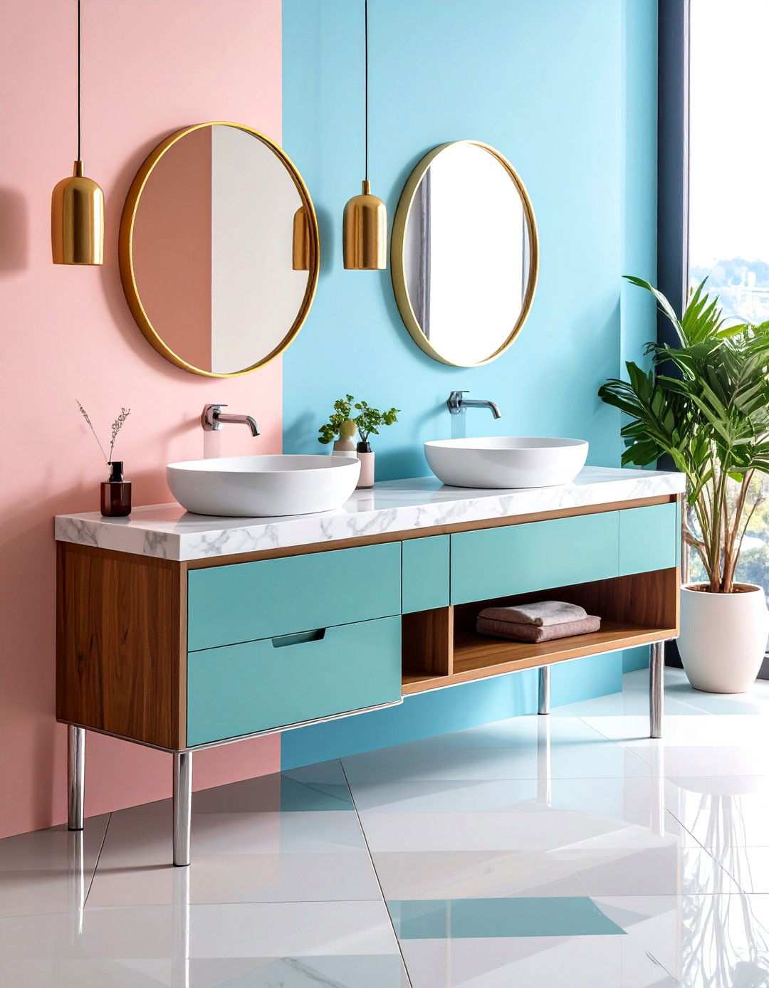 Console Sinks with Exposed Legs - 20 Art Deco Bathroom Ideas