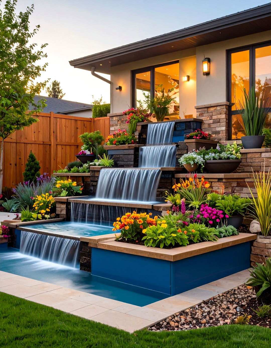 Container Garden Waterfall - 20 Backyard Waterfall Ideas