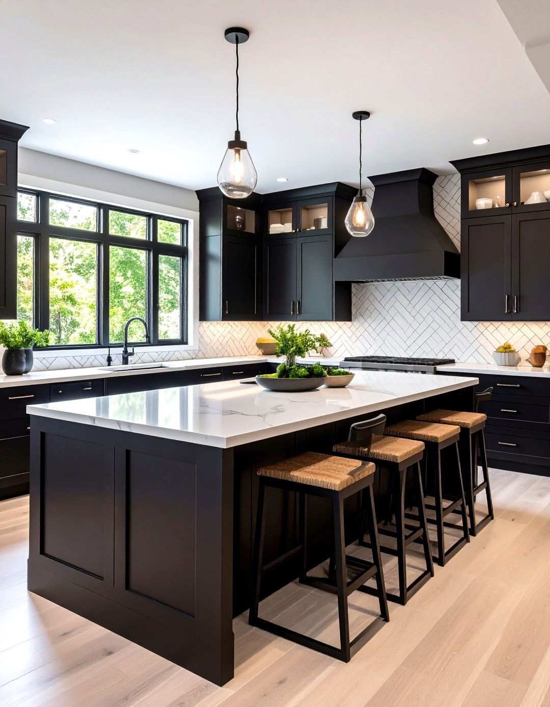 Contrasting Grout Black and White Kitchen Backsplash - 20 Black and White Kitchen Backsplash Ideas