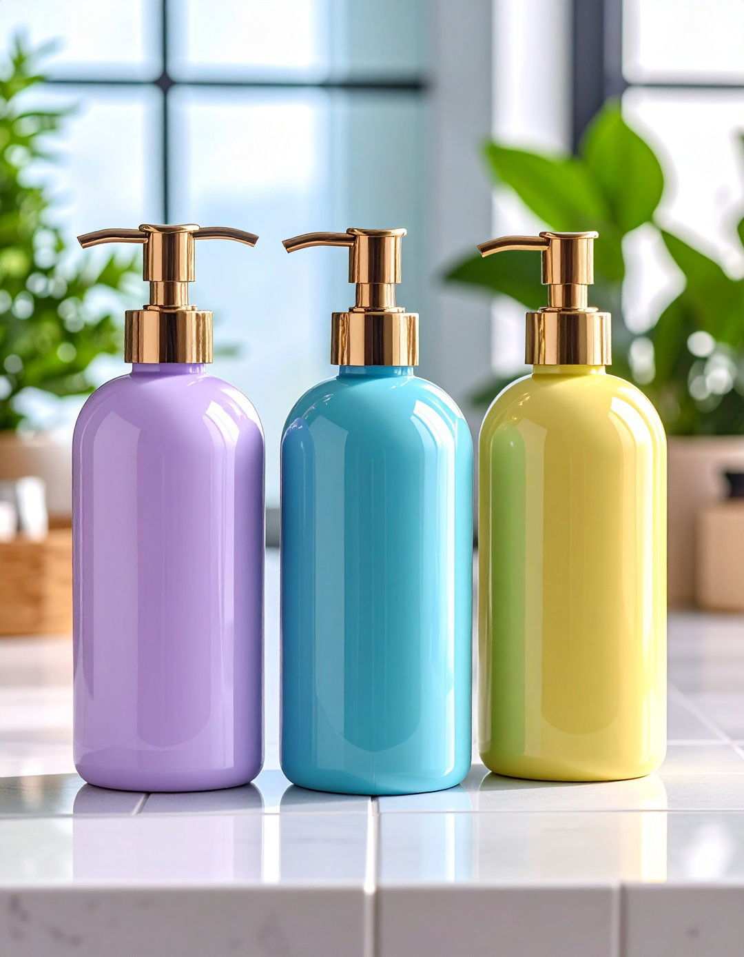 Coordinated Dispensers Cut Label Noise on the Bathroom Counter - 20 Bathroom Counter Organization Ideas