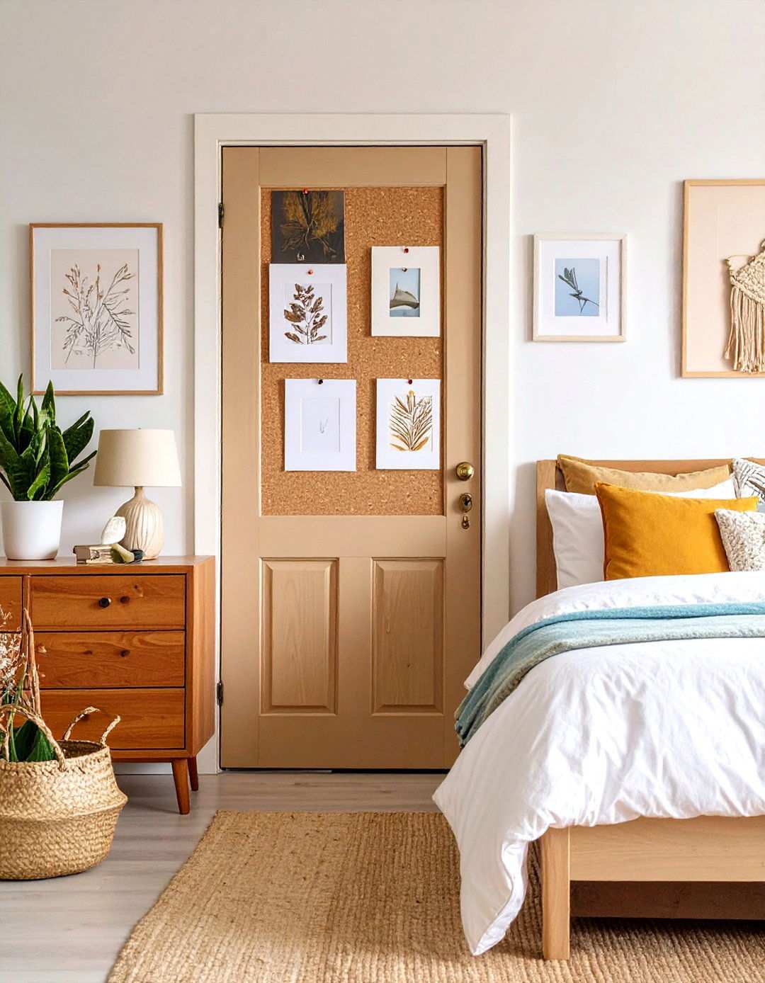 Corkboard Bedroom Door for Pin Up Inspiration - 20 Bedroom Door Decorating Ideas