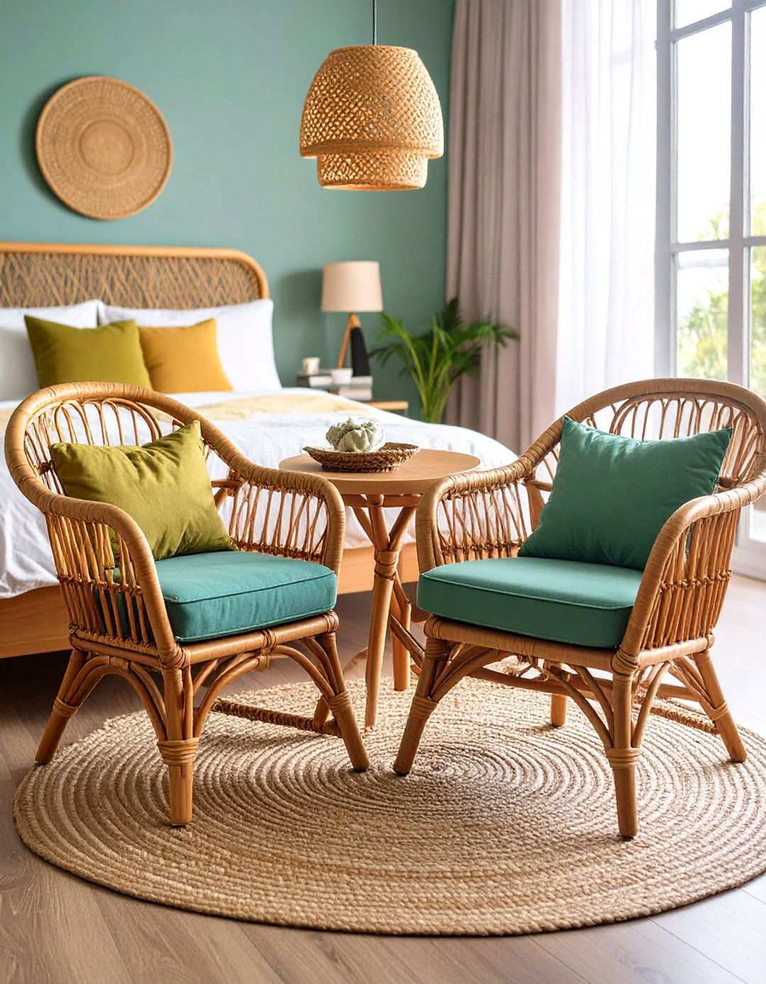 Corner Armchairs and Bistro Table Bedroom Sitting Area - 20 Bedroom Sitting Area Ideas