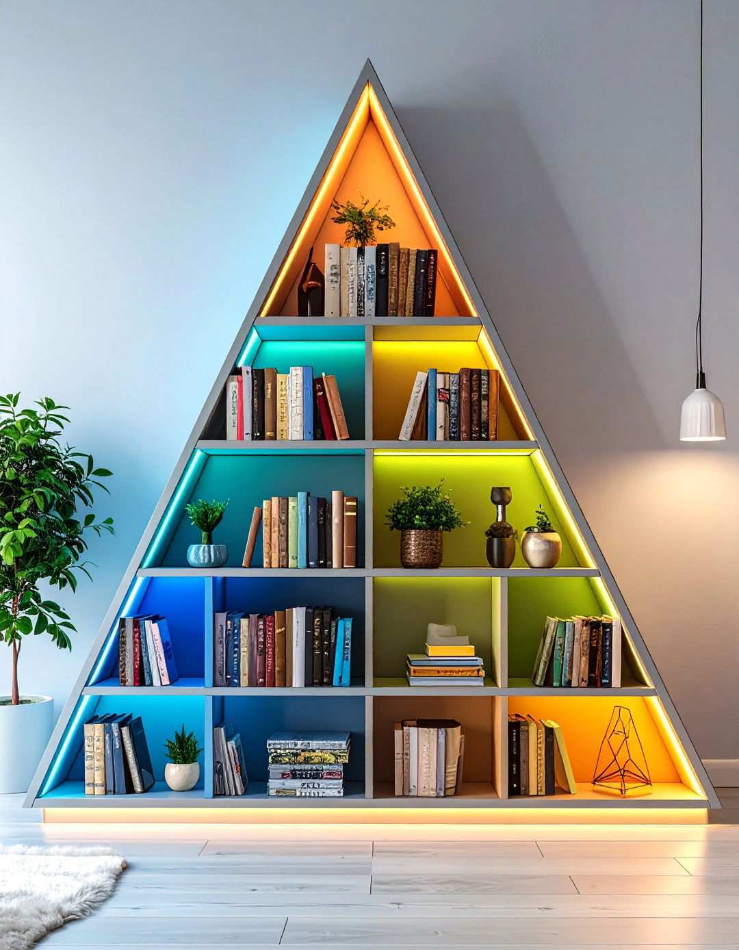 Corner Bookcase Tower Library - 20 Bedroom Corner Ideas
