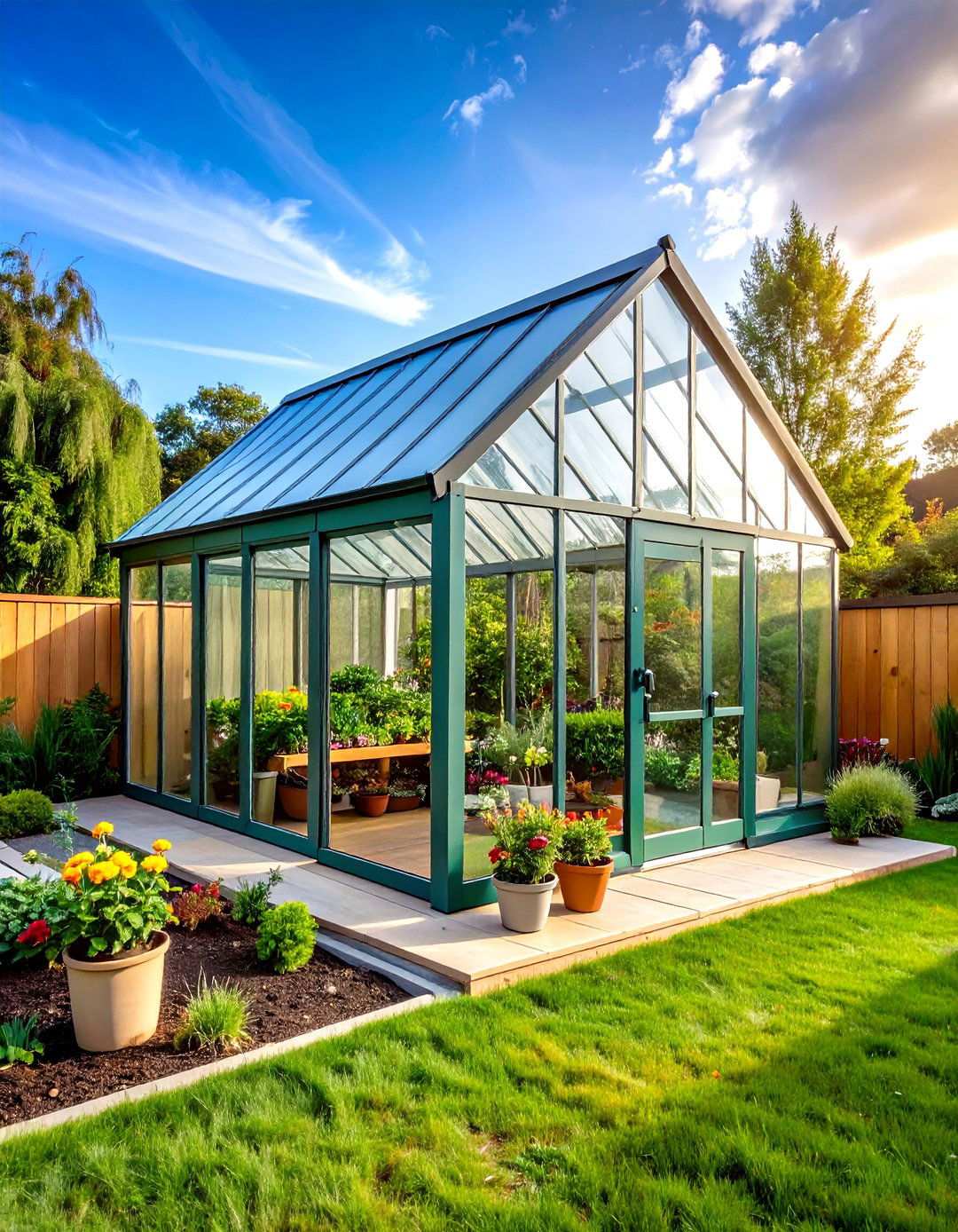 Corner Greenhouse Shed Combination - 20 Corner Greenhouse Ideas