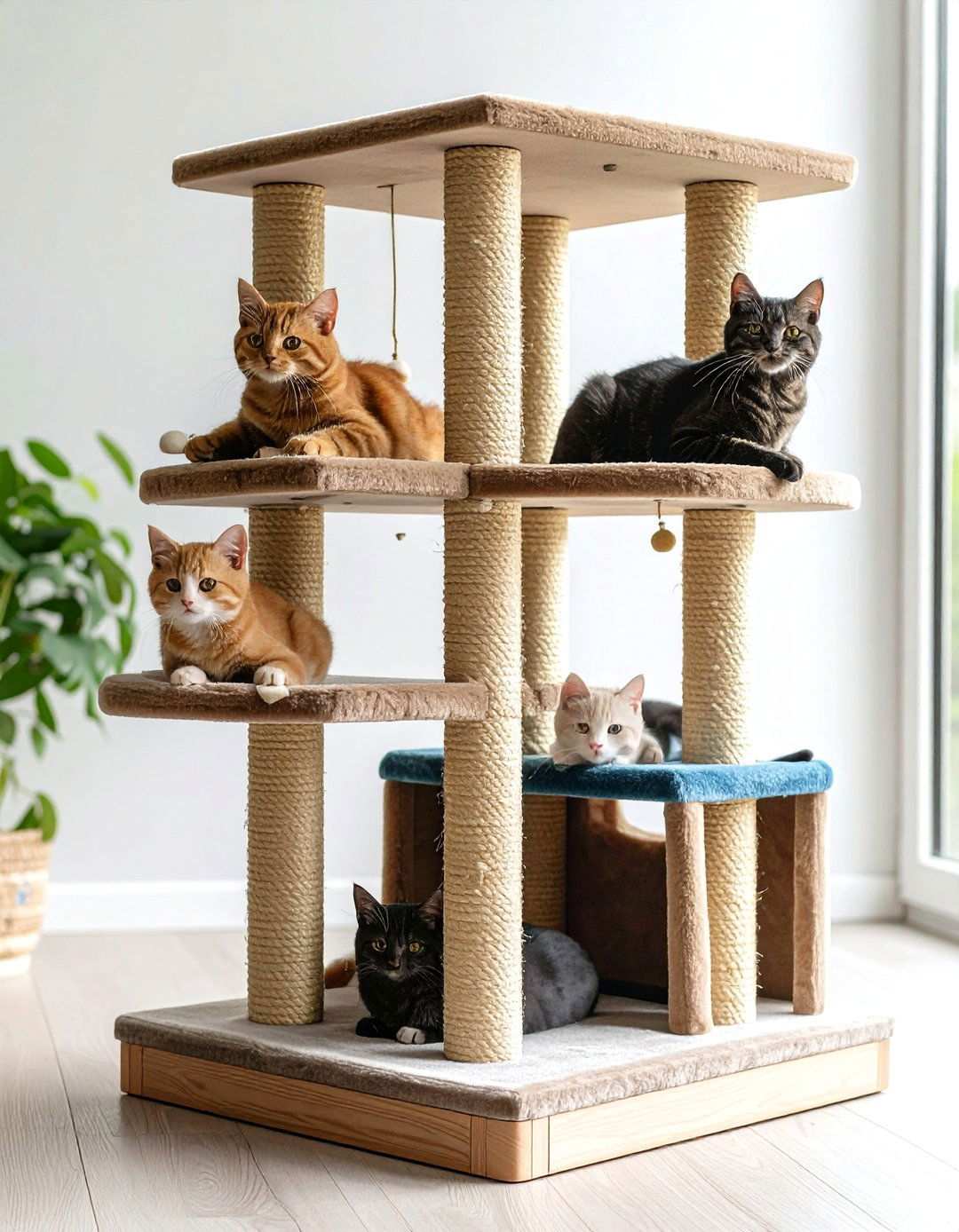 Corner Pet Bed or Cat Tower - 20 Bedroom Corner Ideas