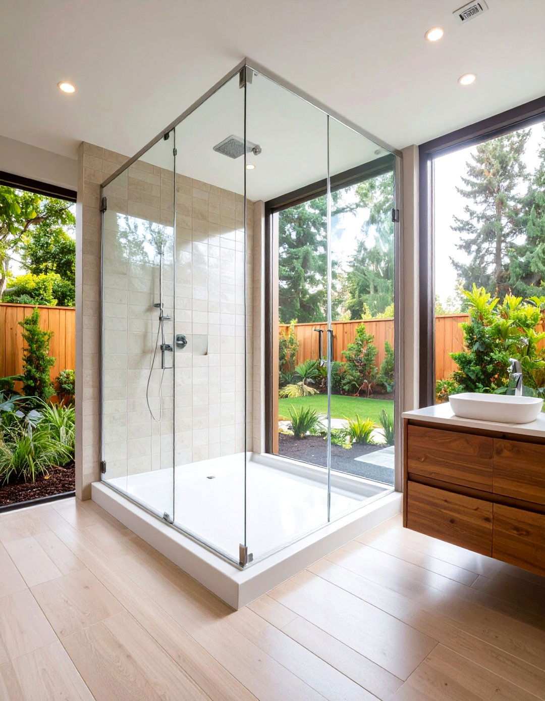 Corner Shower Designs for Basement Bathroom Space Efficiency - 20 Basement Bathroom Ideas