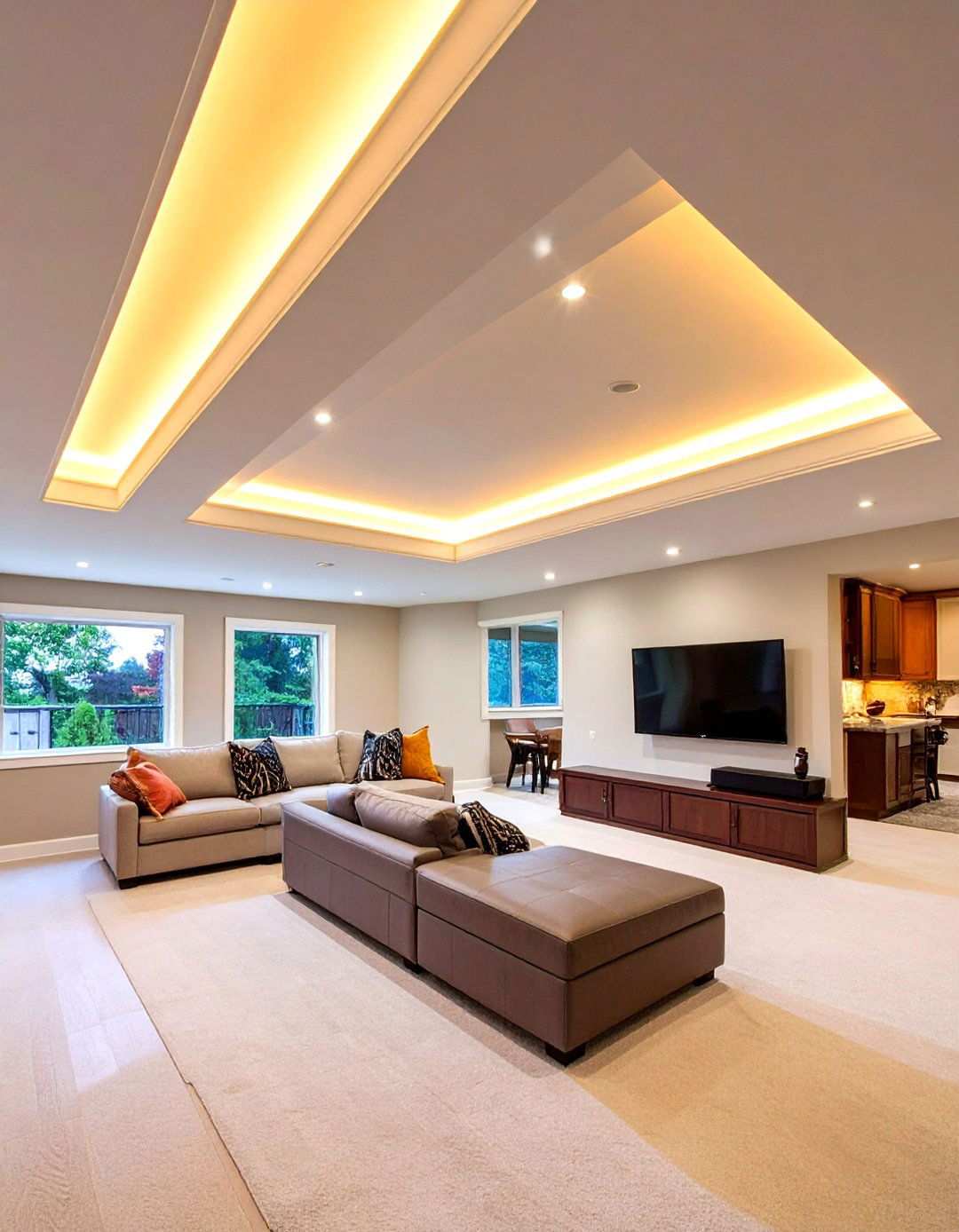 Cove and Architectural Basement Lighting Effects - 20 Basement Lighting Ideas