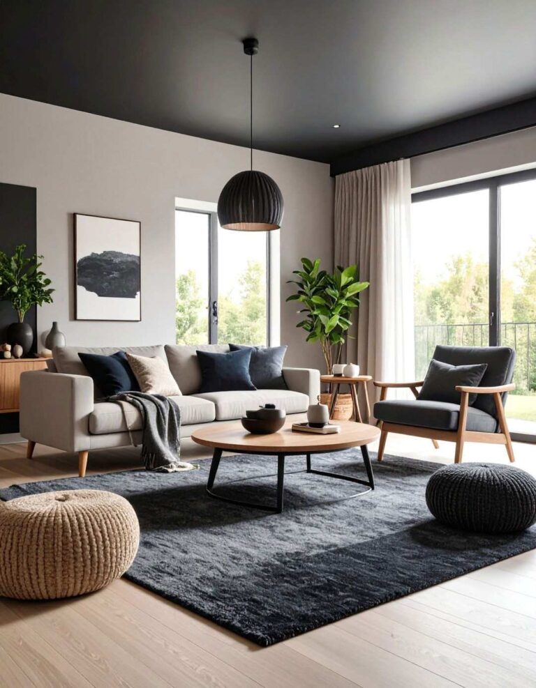 Cozy Cocoon With a Black Ceiling and Grey Walls - 20 Black Ceiling With Grey Walls