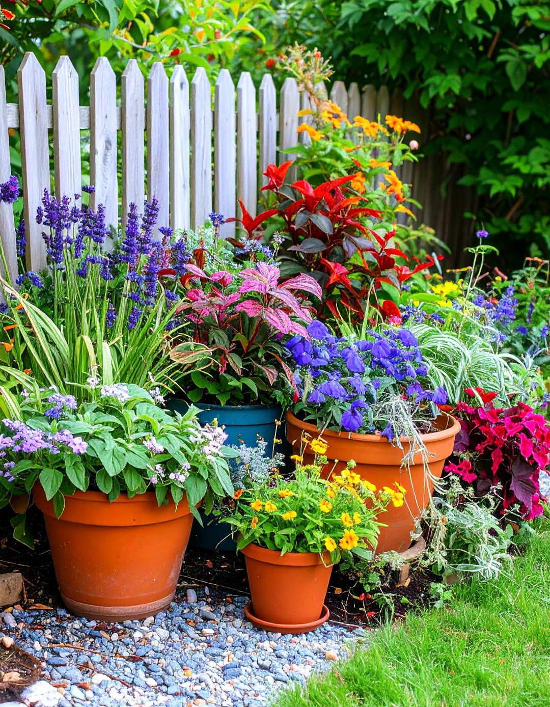 Create Cottage Charm in Your Potted Plant Arrangement with Verbena and Plectranthus - 20 Potted Plant Arrangement Ideas