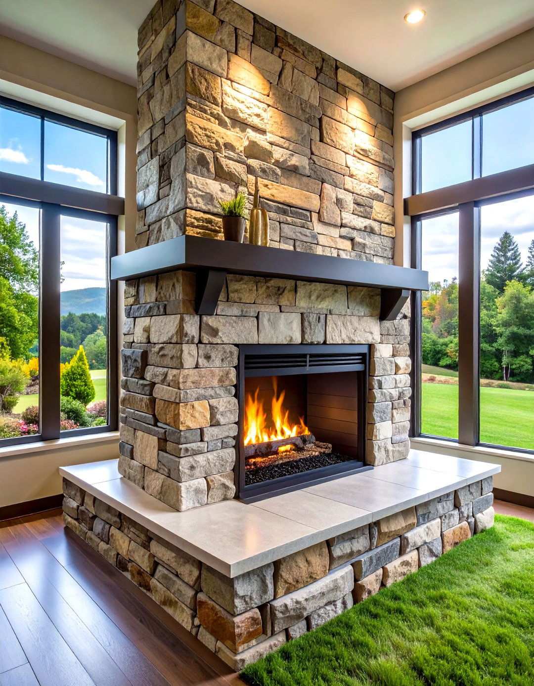 Cultured Stone Reface - 20 Stone Fireplace Ideas