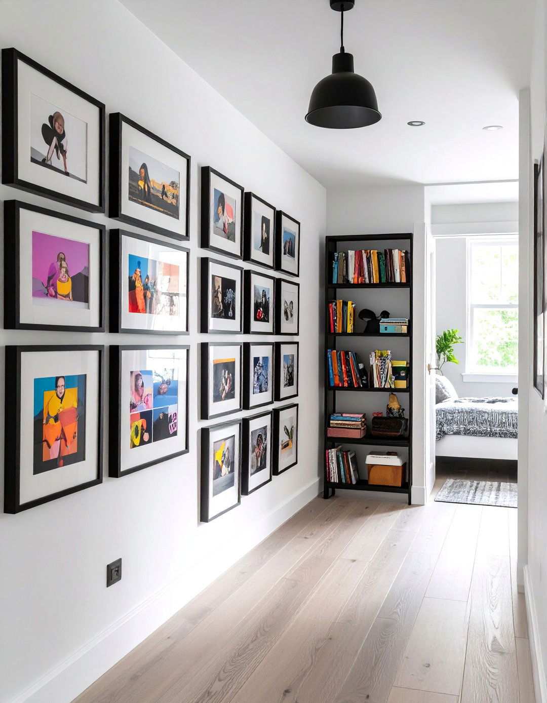 Curate a Black Framed Gallery Wall - 20 Black and White Bedroom Ideas