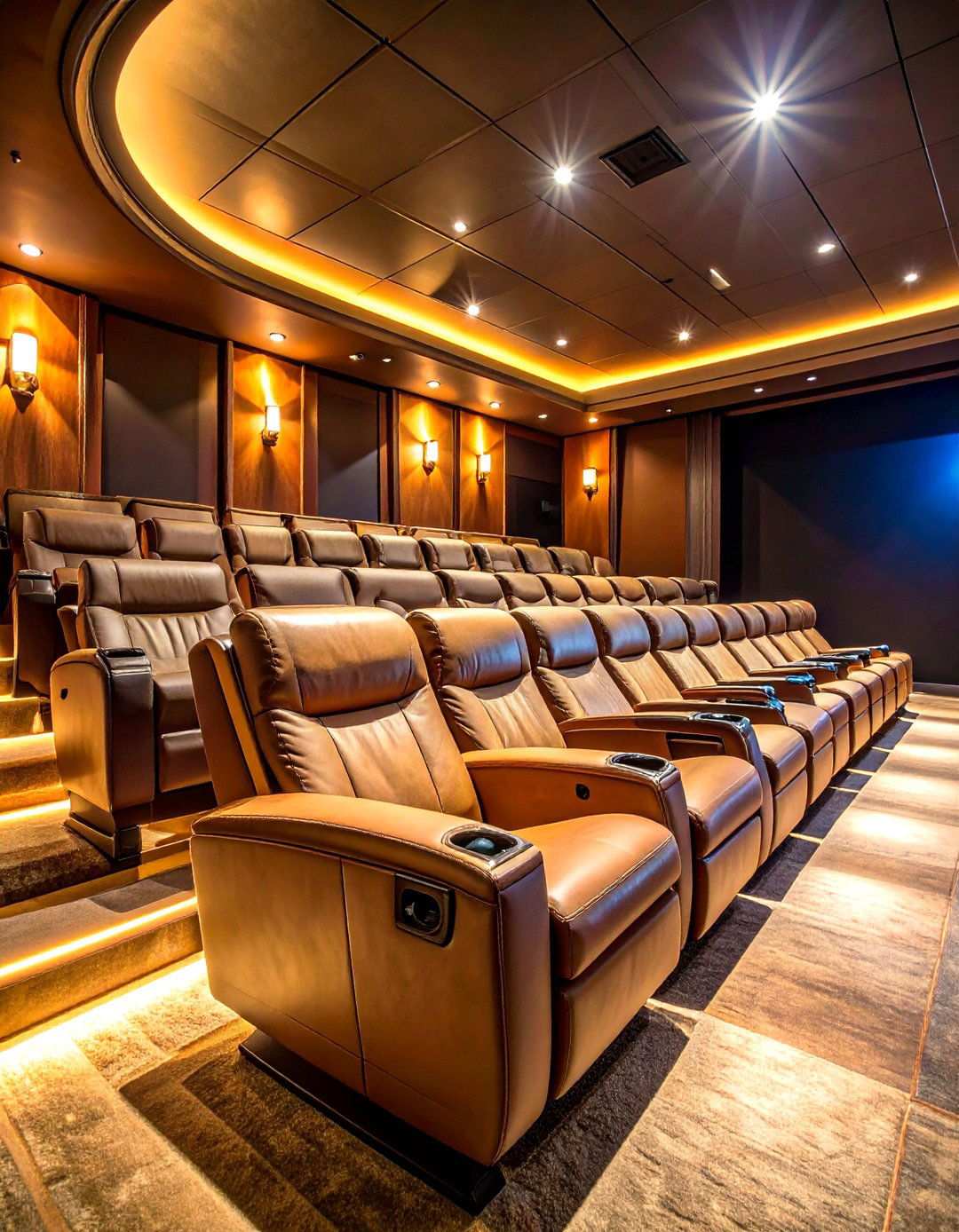 Curved Seating Arrangements for Optimal Basement Theater Sightlines - 20 Basement Home Theater Ideas