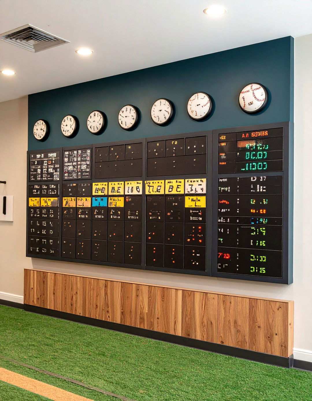 Custom Baseball Scoreboard Wall Feature - 20 Baseball Room Decor Ideas