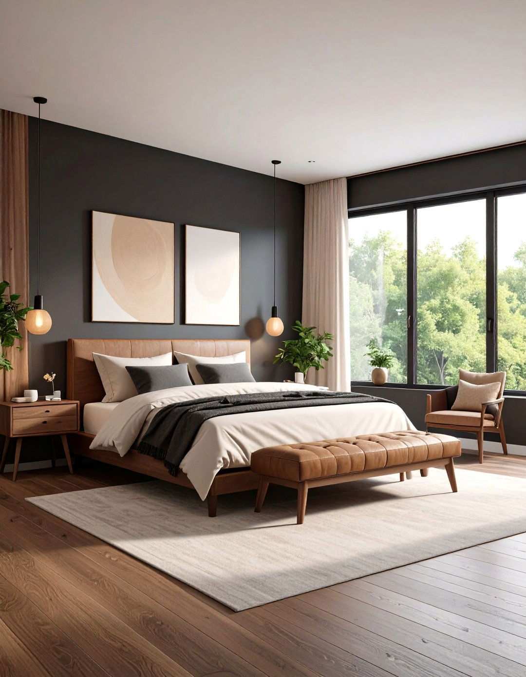 Dark Scandinavian Minimalism Refines the Black and Brown Bedroom - 20 Black and Brown Bedroom Ideas
