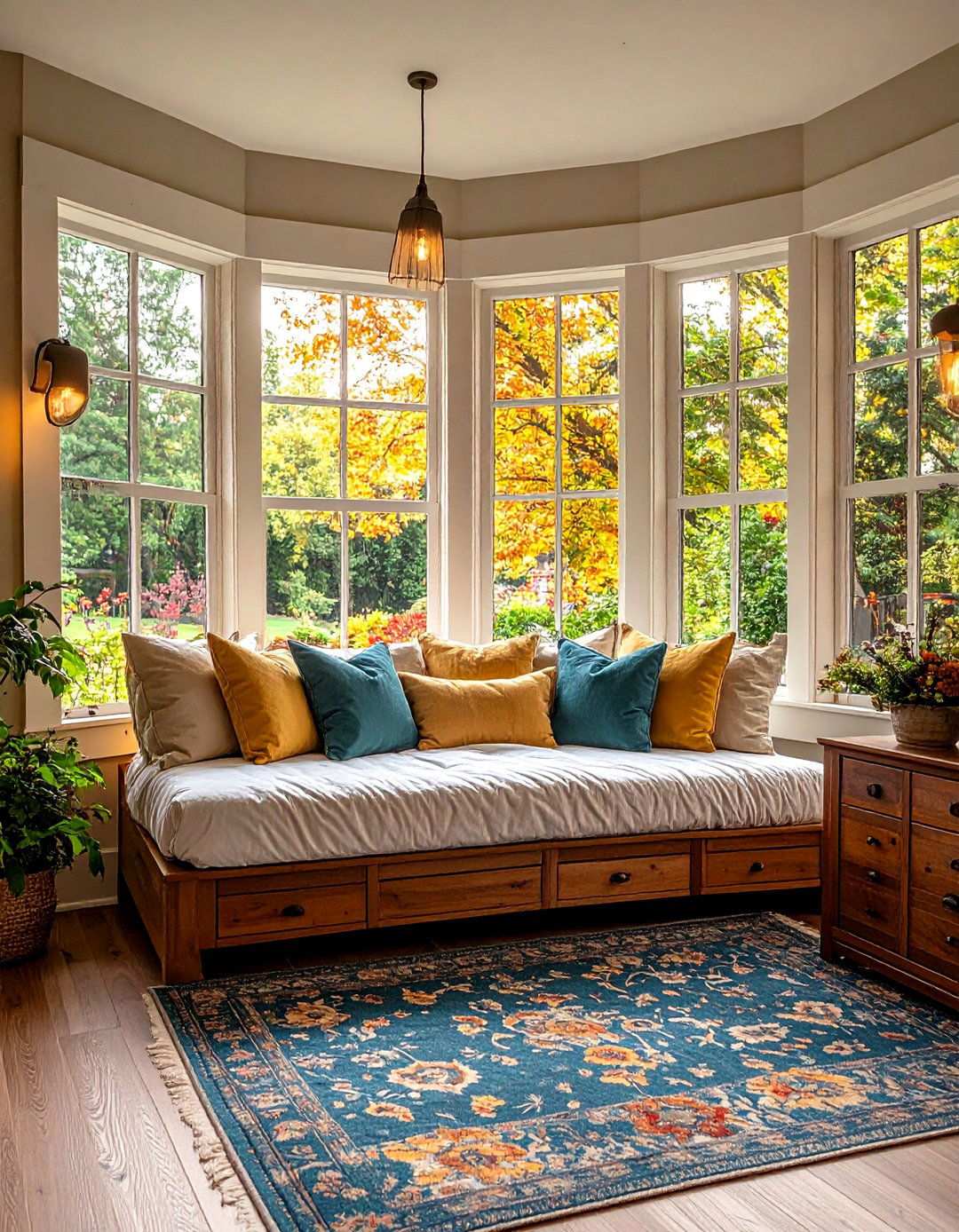 Daybed Bay Window Retreat - 20 Bay Window Ideas