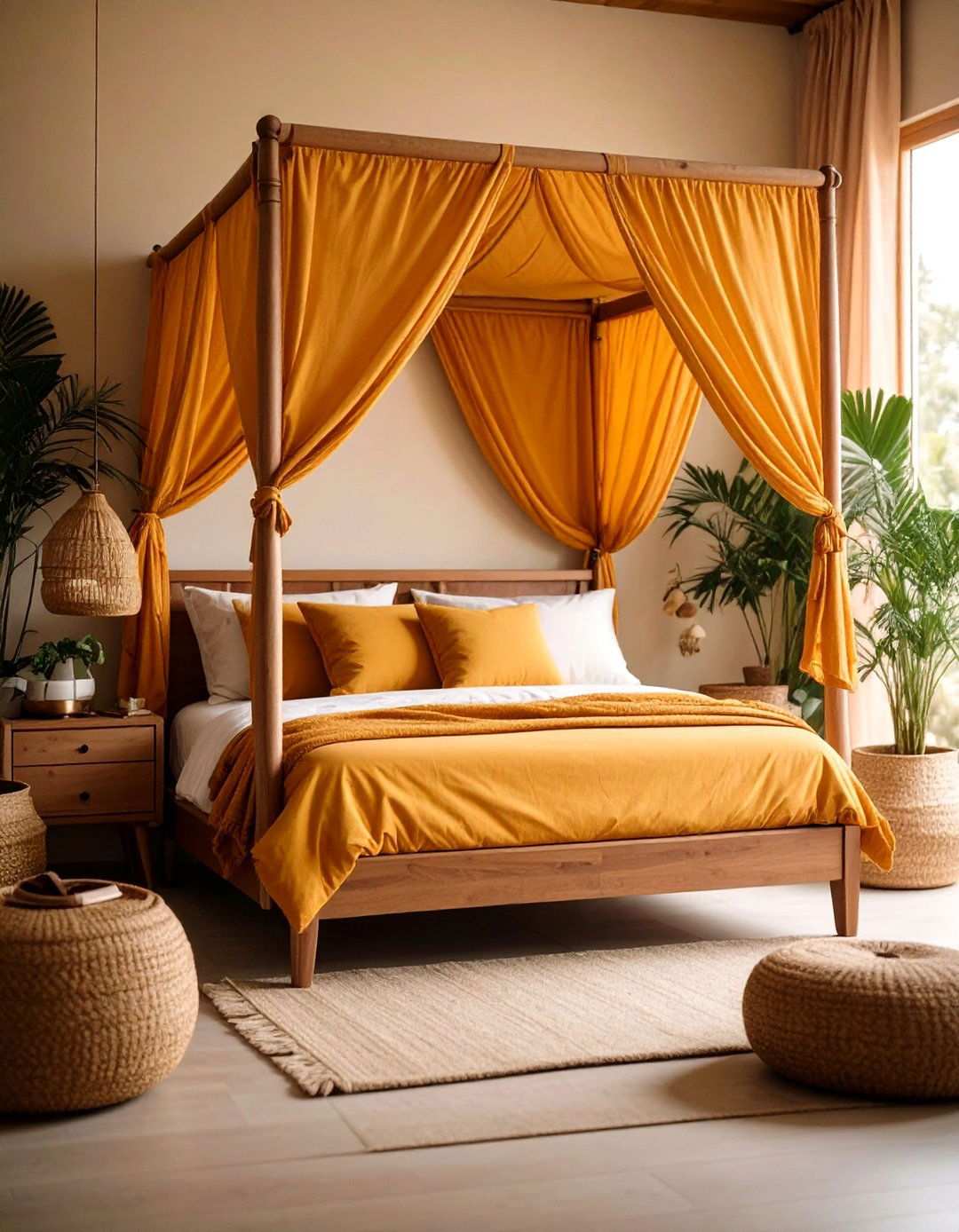 Daybed Under a Gauzy Canopy Bedroom Sitting Area - 20 Bedroom Sitting Area Ideas