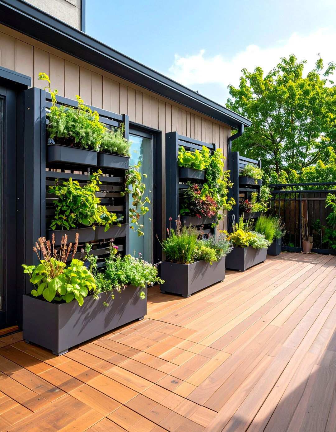 Deck with Vertical Gardens - 20 Backyard Deck Ideas