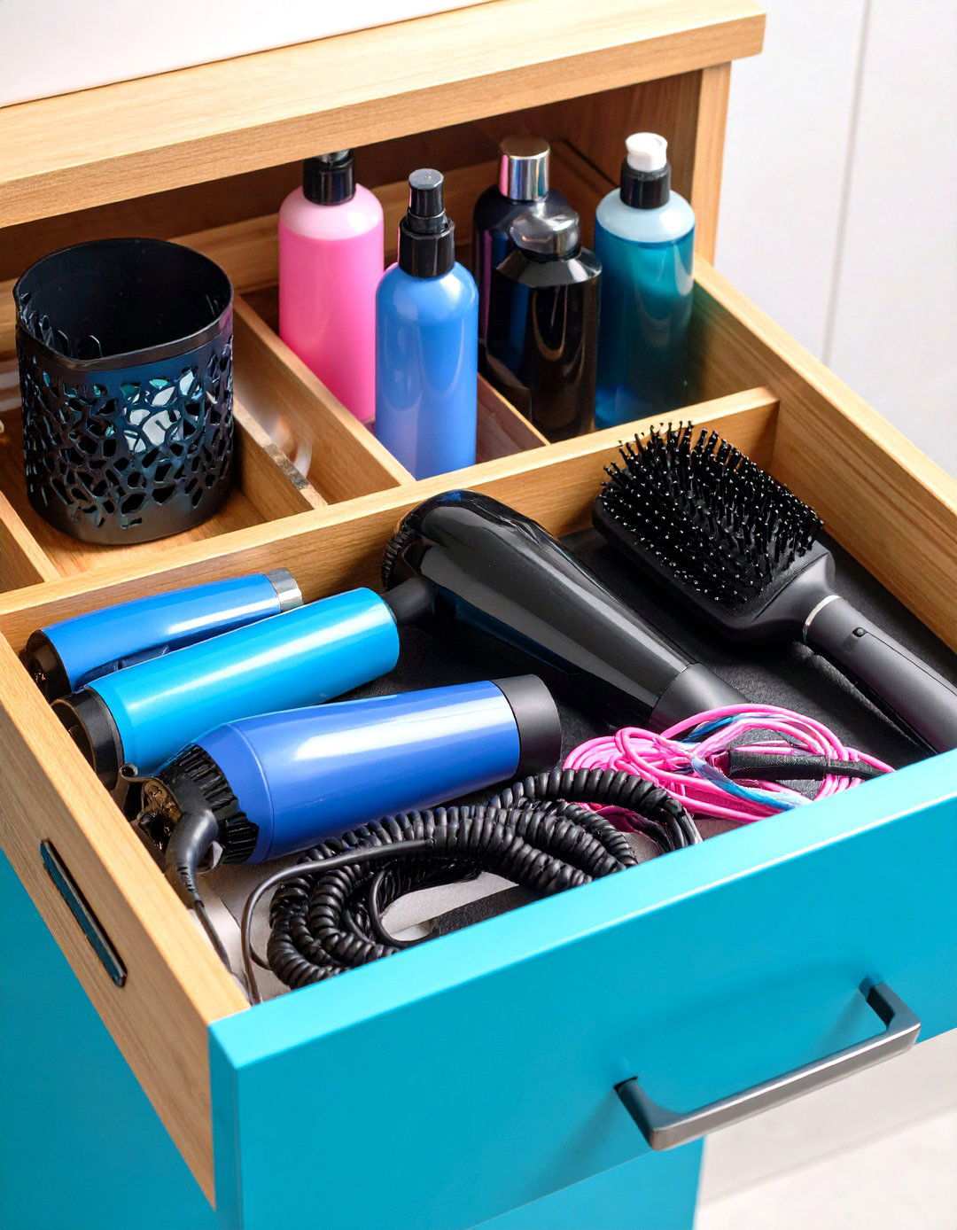Dedicate Deeper Bathroom Drawer to Hair Tools - 20 Bathroom Drawer Organization Ideas