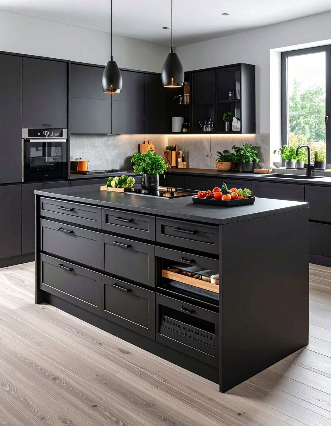 Deep Drawer Black Island for Superior Storage - 20 Black Kitchen Islands