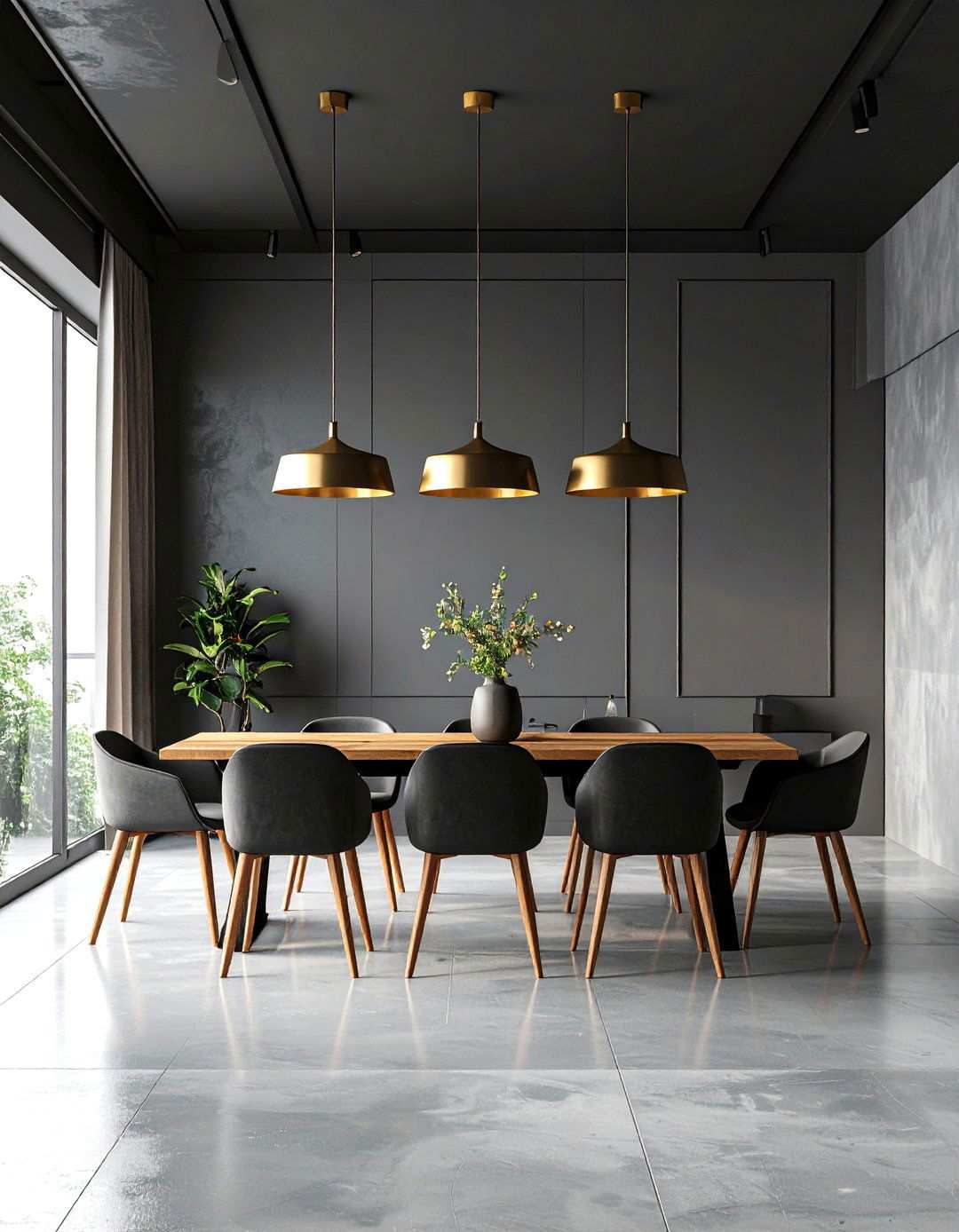 Defining Zones in Open Concept Rooms - 20 Black Ceiling With Grey Walls