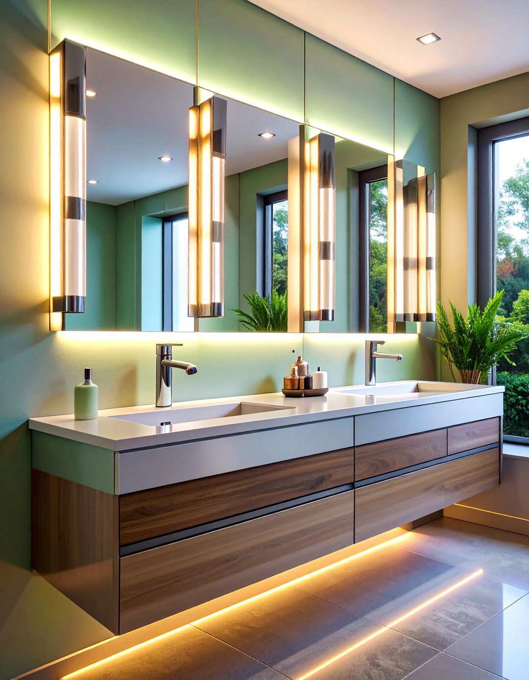Dimmable Vanity Bar Bathroom Lighting for Mood Control - 20 Bathroom Lighting Ideas