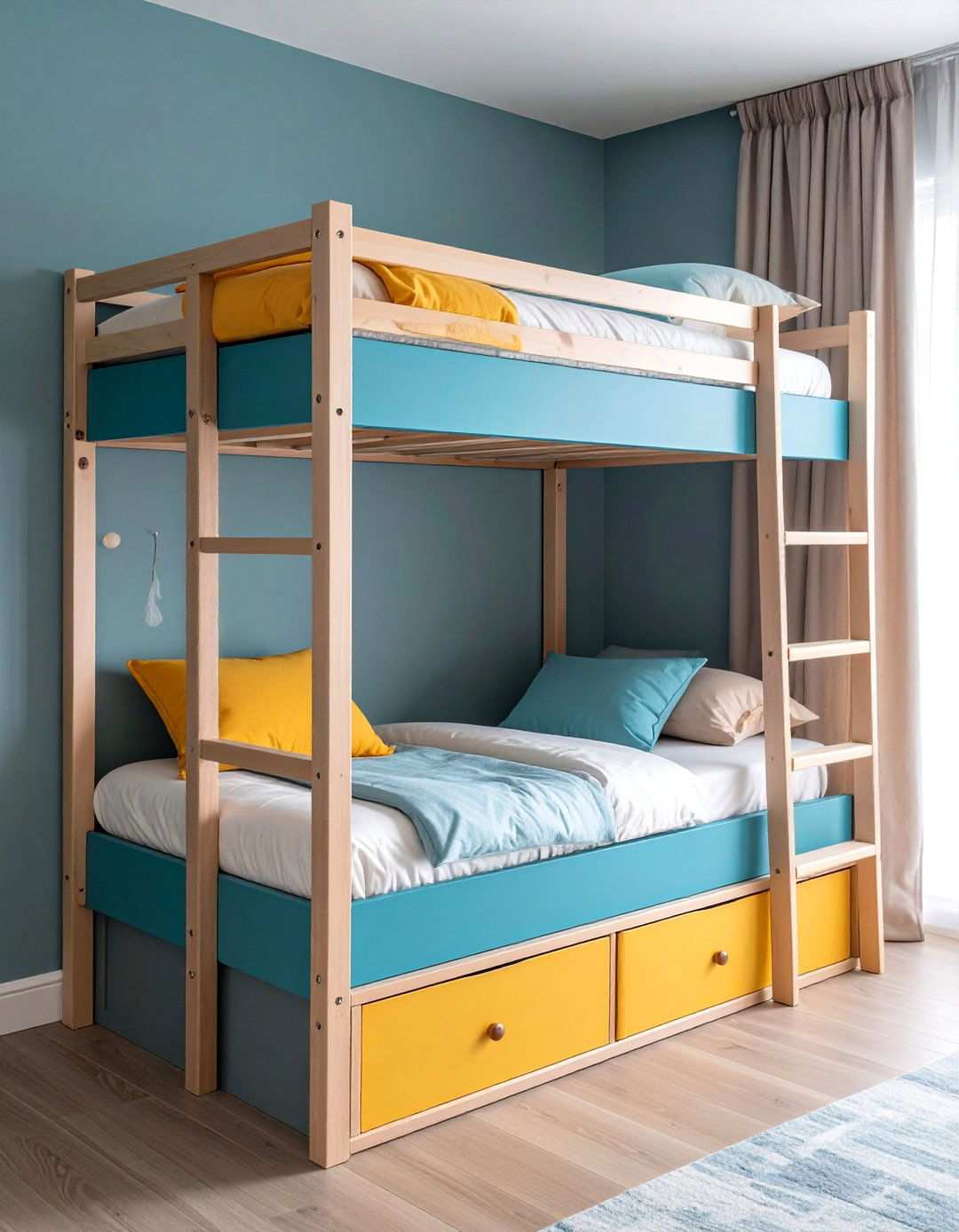 Double Bunk Bed Nook for Siblings - 20 Bed Nook Ideas