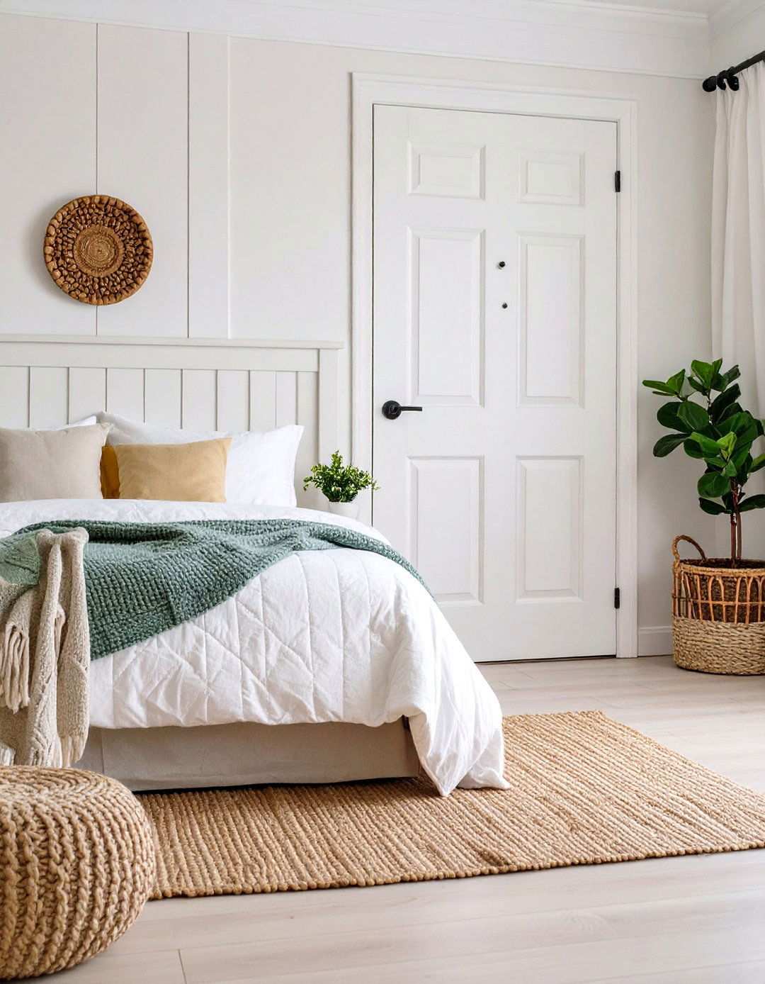 Dowel Grid Accents for Subtle D on a Bedroom Door - 20 Bedroom Door Decorating Ideas