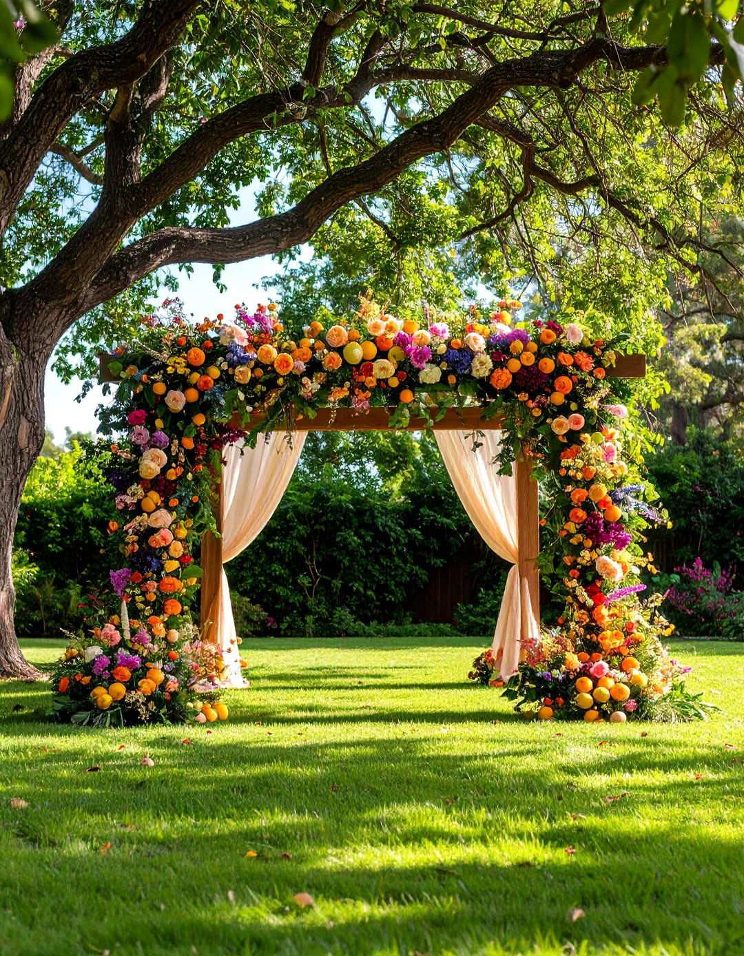 Dramatic Floral Installations for Backyard Wedding Grandeur - 20 Backyard Wedding Ideas