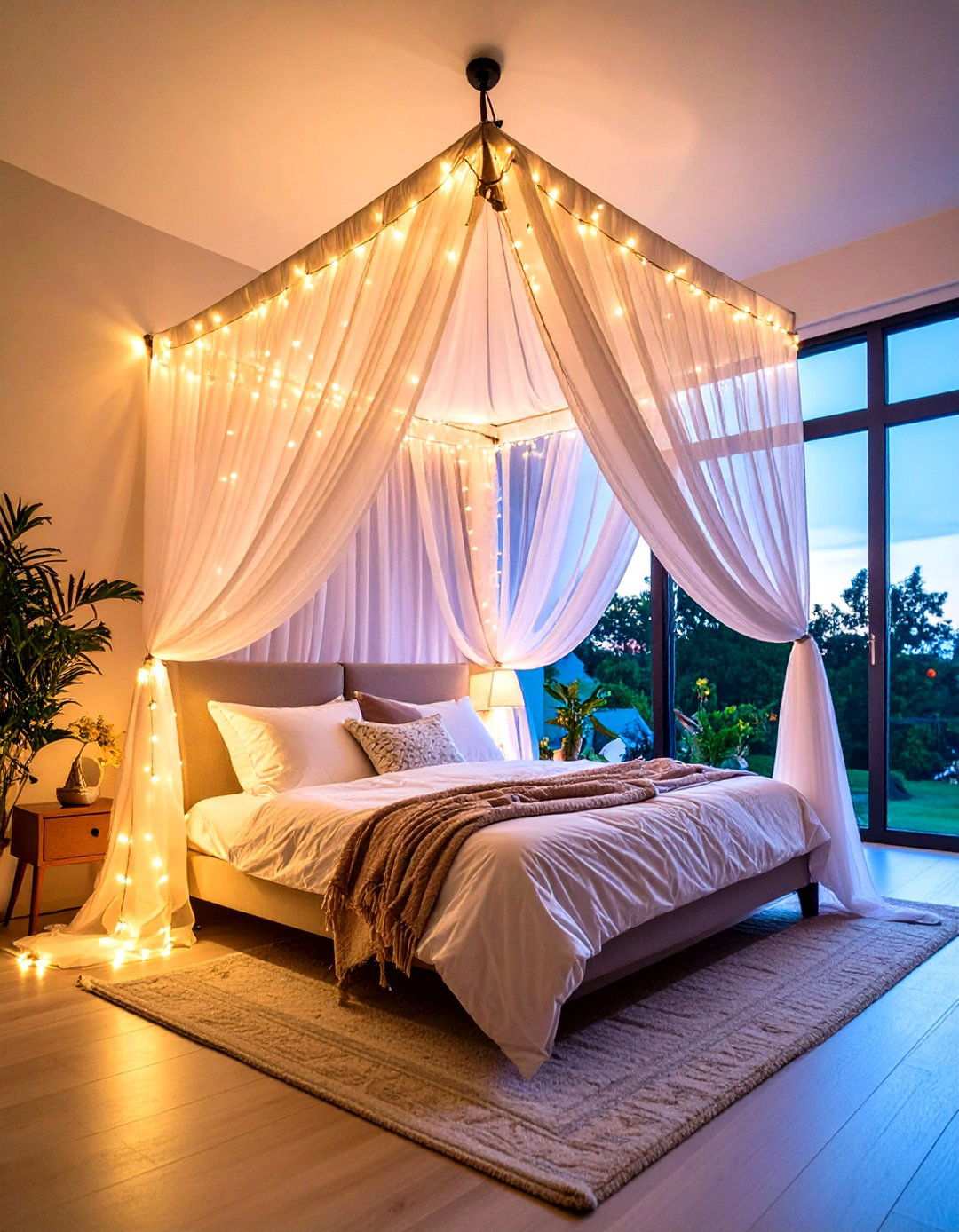 Draped Fabric Canopy Ceiling for Romance - 20 Bedroom Ceiling Ideas