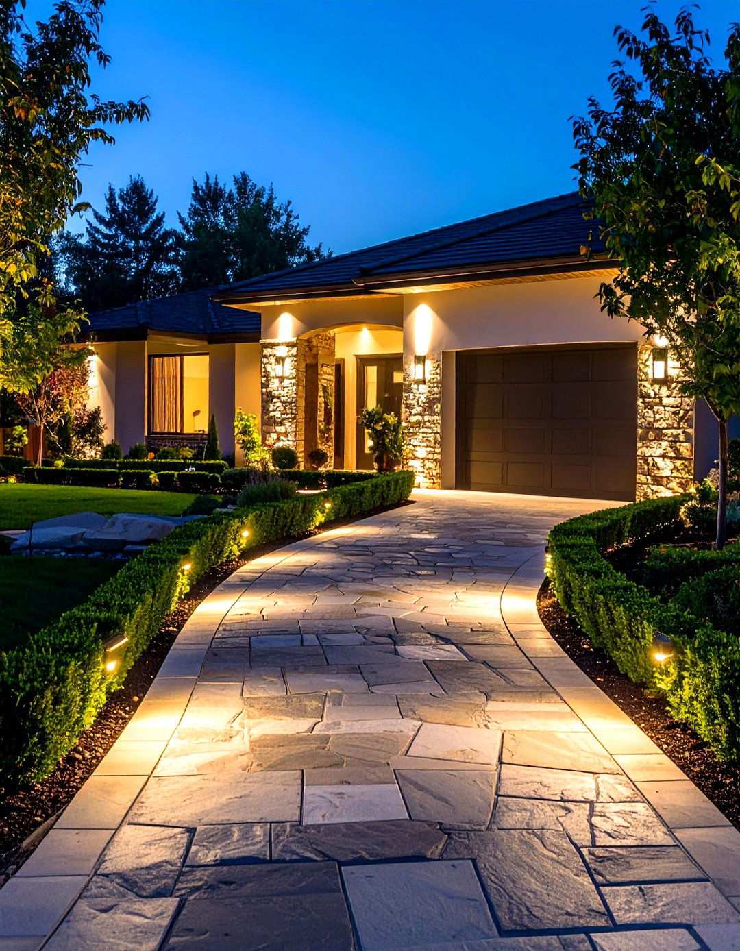 Driveway and Entrance Backyard Lighting - 20 Backyard Lighting Ideas