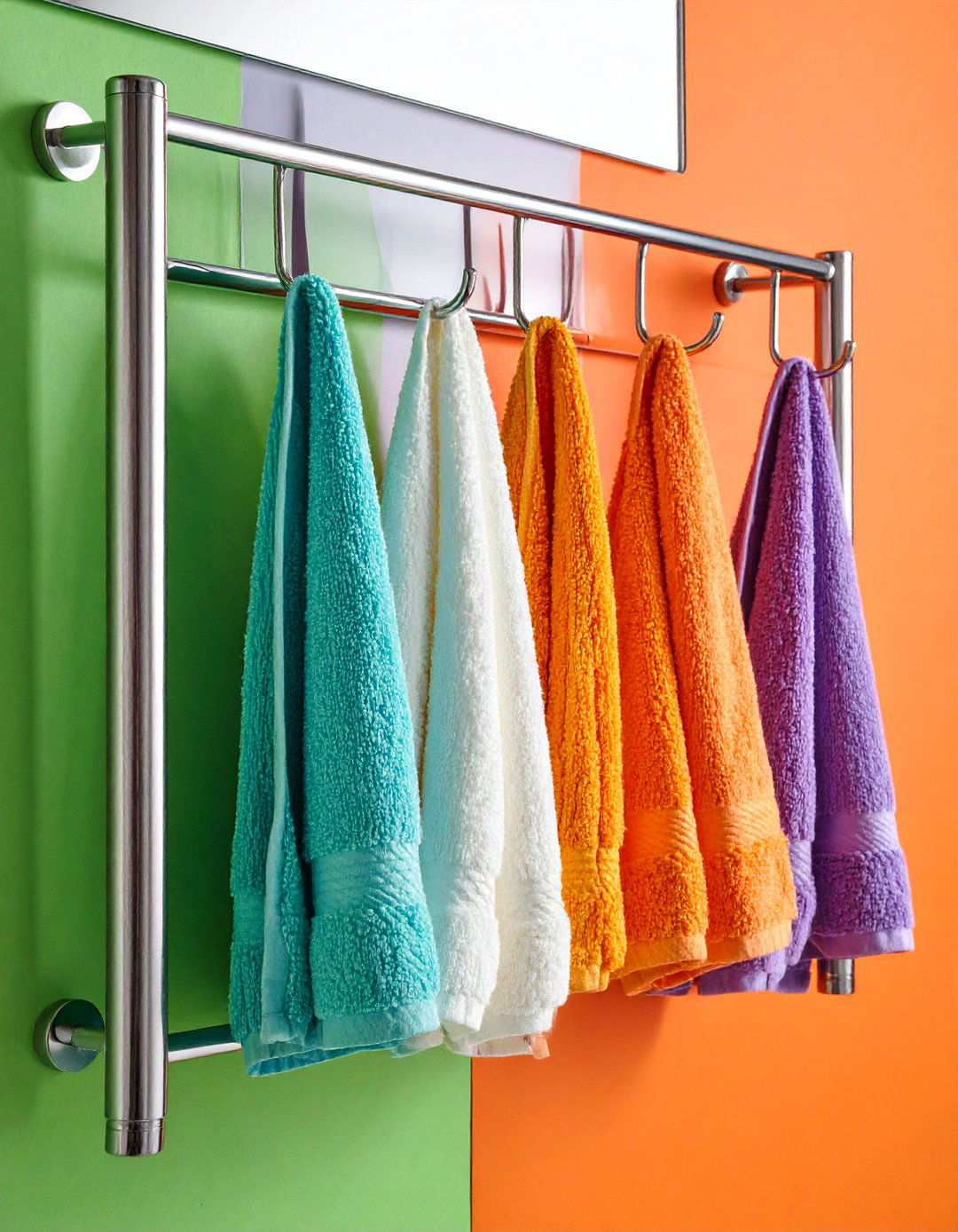 Dual Purpose Hook and Bar Towel Rack - 20 Bathroom Towel Rack Ideas