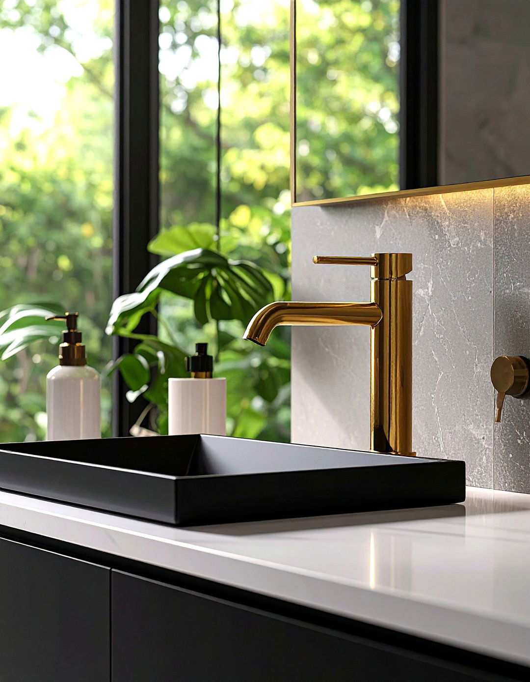 Eco Luxe Water Saving Faucets - 20 Black and Gold Bathroom Ideas